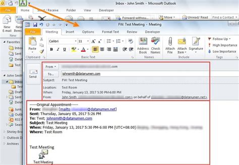 Select Mail. . How to recall a forwarded meeting invite in outlook